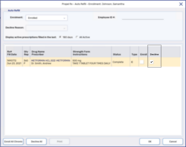 Auto Refill Decline Column