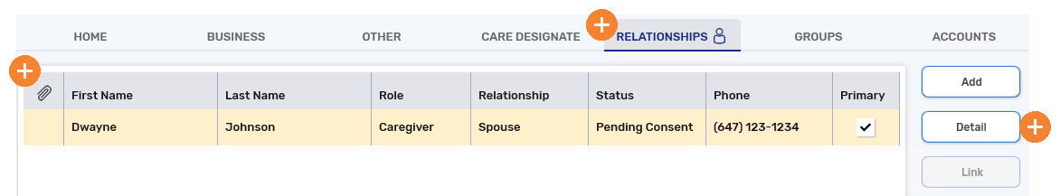 Relationships Tab Overview