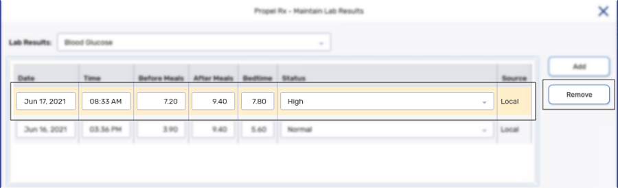 Removing a Lab Result